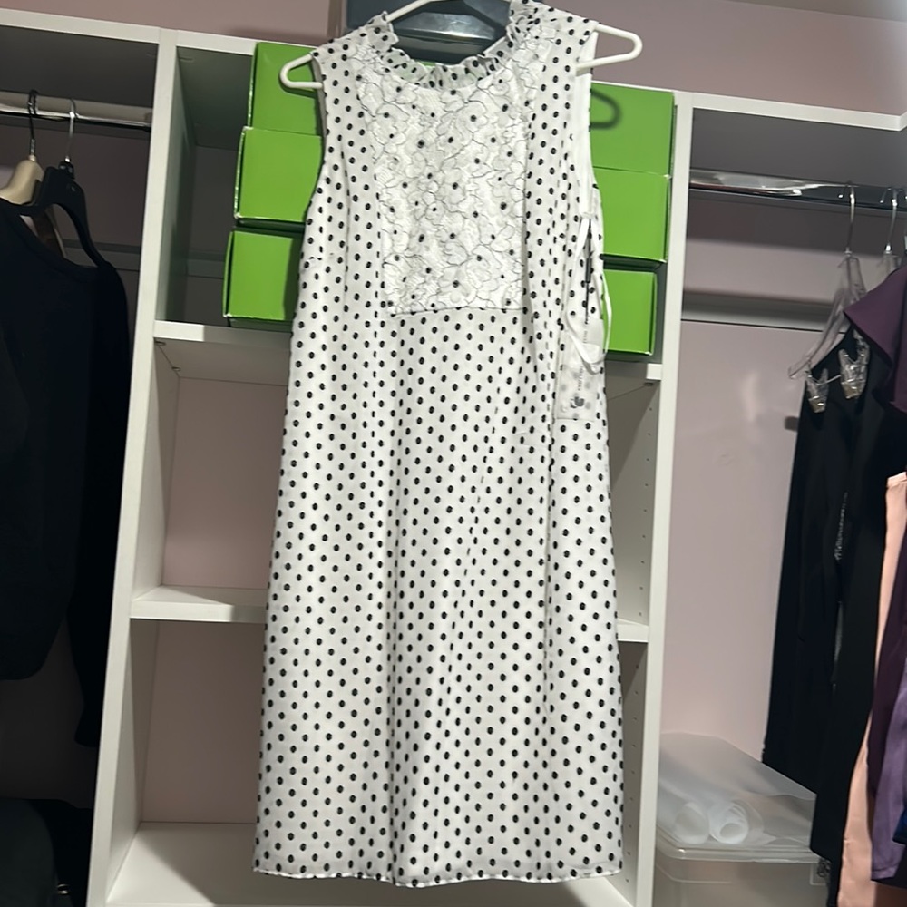 Karl lagerfield Paris white polka dots dress